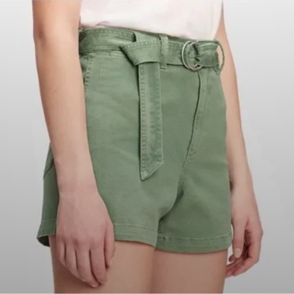 GAP Green Belted High Rise Shorts - Picture 3 of 8
